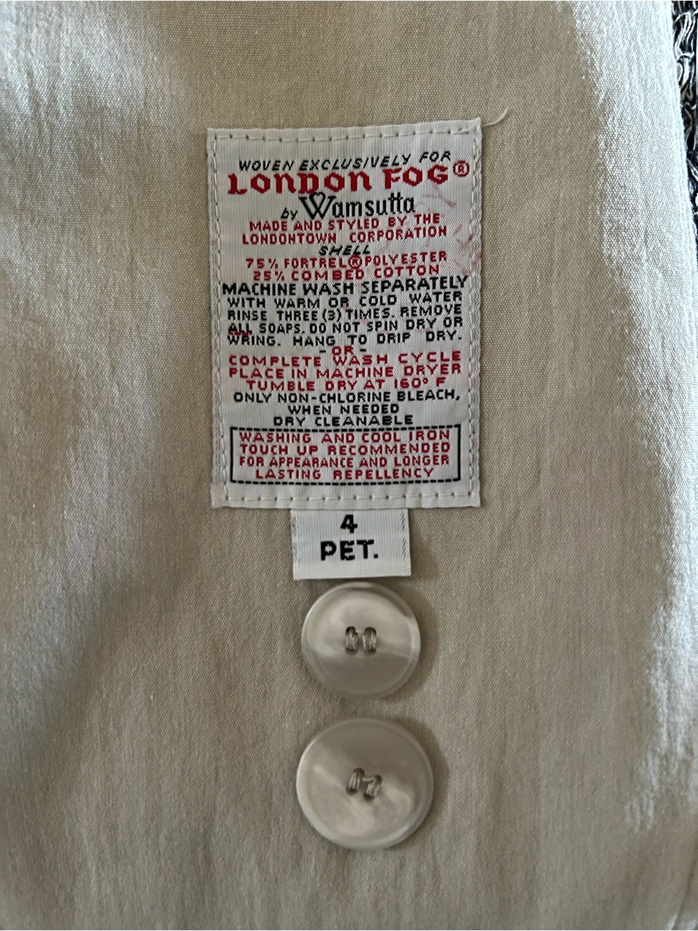 London Fog Women's Trench Coat in Light Taupe - Picture 4 of 4